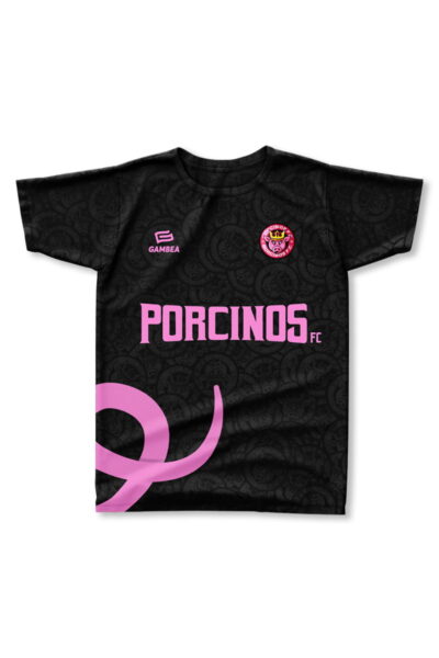 Black PORCINOS FC Football Shirt