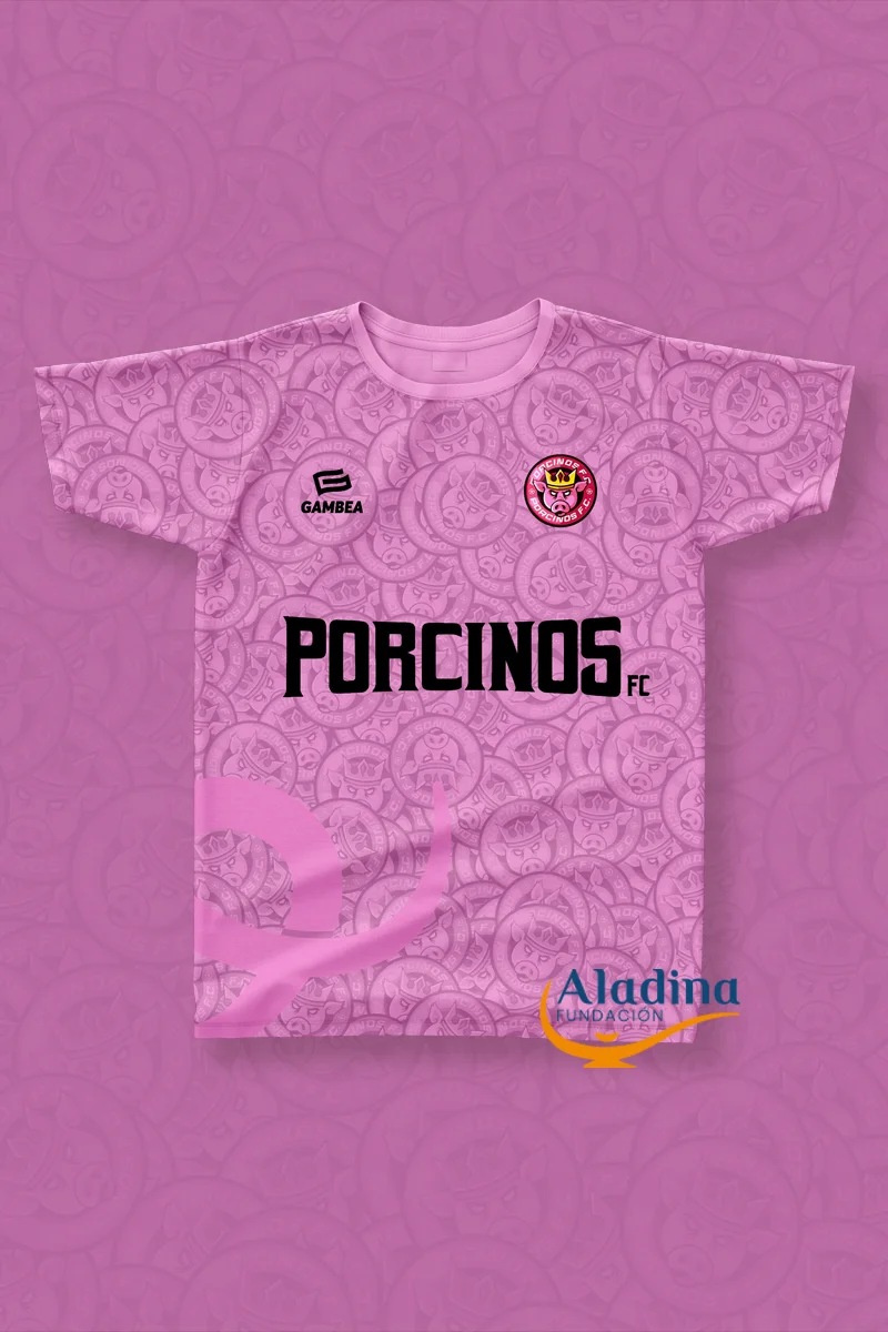 Camiseta PORCINOS FC Rosa Camiseta PORCINOS FC Rosa